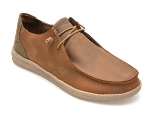 Mocasini SKECHERS maro, MELSON, din piele naturala