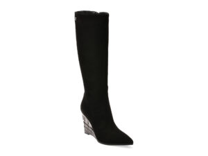 Cizme elegante EPICA negre, 2053W2, din piele intoarsa