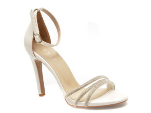 Sandale elegante EPICA albe, 209, din piele ecologica