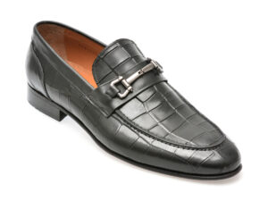 Mocasini eleganti ALDO negri, ESCO 001, din piele croco
