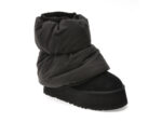 Ghete UGG negre, CLASSIC NOVELTY, din material textil