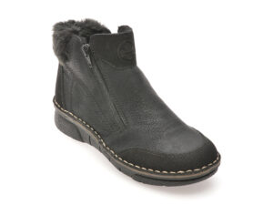 Ghete RIEKER negre, 73352, din piele ecologica