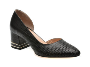 Pantofi IMAGE negri, 367887, din piele naturala