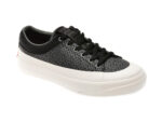 Pantofi HUGO negri, 7224, din material textil
