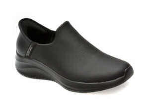 Pantofi SKECHERS negri, ULTRA FLEX 3.0, din piele naturala