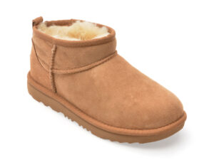 Ghete UGG maro, CLASSIC HERITAGE, din piele intoarsa