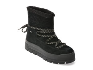 Ghete GEOX negre, D46WSA, din piele intoarsa