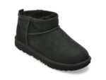 Ghete UGG negre, CLASSIC HERITAGE, din piele intoarsa
