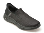 Pantofi sport SKECHERS negri, GO WALK ARCH FIT 2.0, din piele ecologica