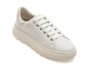 Pantofi GEOX albi, D46TCB, din piele naturala