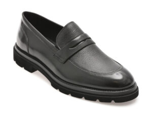 Mocasini eleganti EPICA negri, D18, din piele naturala