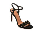 Sandale elegante EPICA negre, W697, din piele intoarsa
