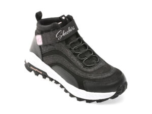 Ghete SKECHERS negre, FUSE TREAD, din piele naturala