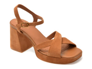 Sandale GEOX maro, D45RHB, din piele intoarsa