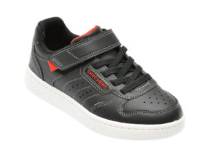 Pantofi sport SKECHERS negri, QUICK STREET, din piele ecologica
