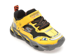 Pantofi sport SKECHERS galbeni, THERMO-FLASH - TRUCK, din material textil