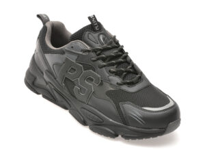Pantofi sport PLEIN SPORT negri, 611, din material textil si piele ecologica