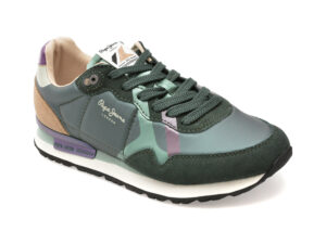Pantofi sport PEPE JEANS verzi, LS40021, din material textil