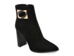 Botine elegante EPICA negre, E231, din piele intoarsa