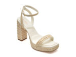 Sandale elegante ALDO albe, LULU 100, din material textil