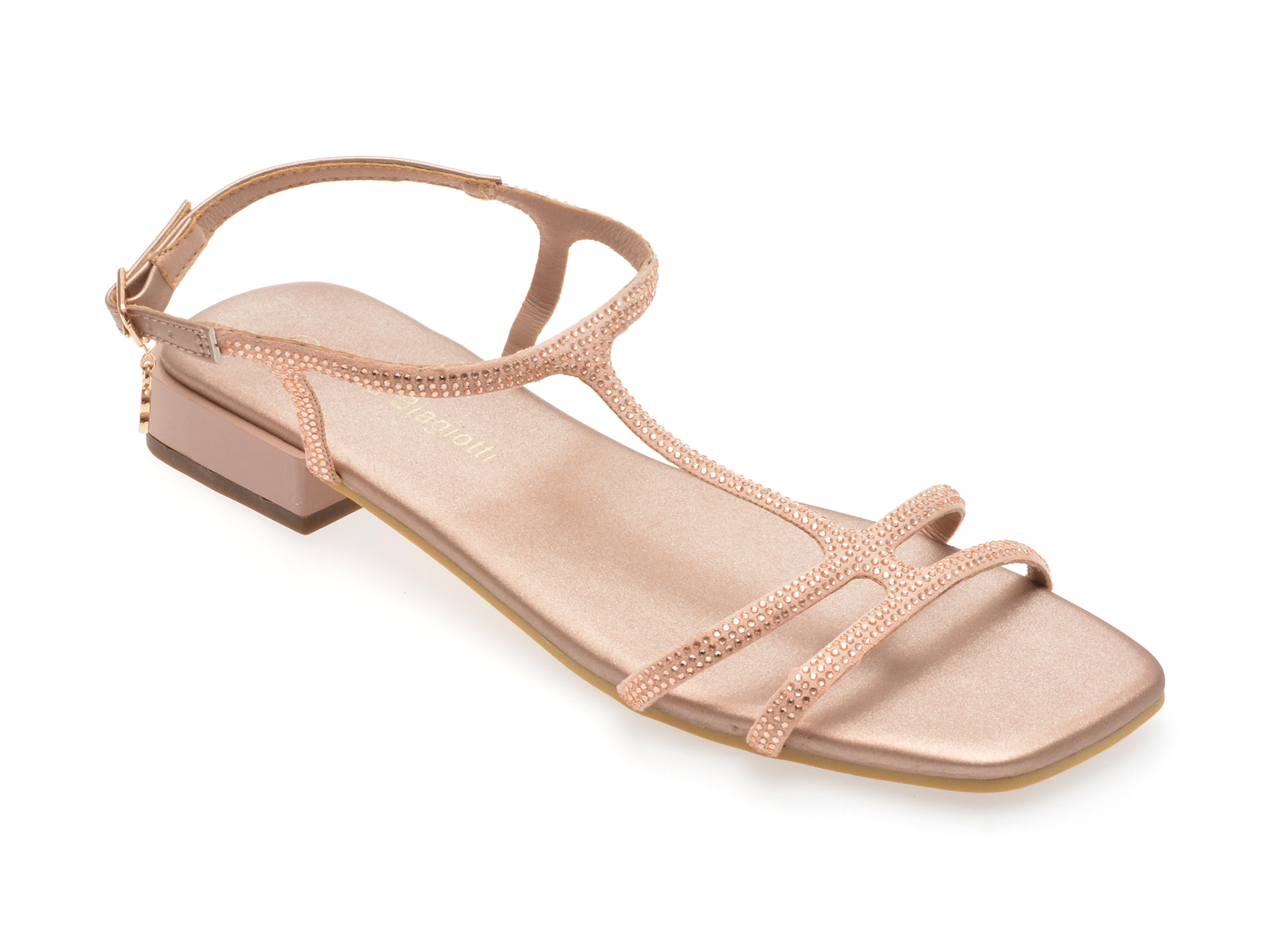 Sandale LAURA BIAGIOTTI nude, 8490, din material textil