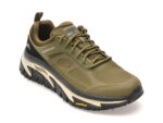 Pantofi sport SKECHERS kaki, ARCH FIT ROAD WALKER, din piele naturala