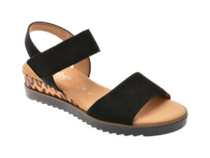 Sandale GABOR negre, 42750, din piele intoarsa