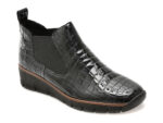 Ghete RIEKER negre, 53794, din piele croco