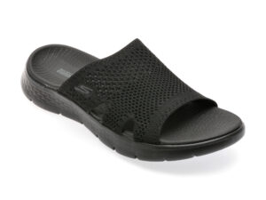Papuci SKECHERS negri, GO WALK FLEX SANDAL, din material textil