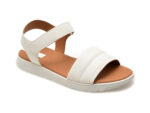 Sandale GEOX albe, D45NNC, din piele ecologica