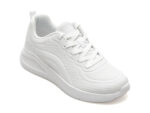 Pantofi sport SKECHERS albi, BOBS BUNO, din piele ecologica