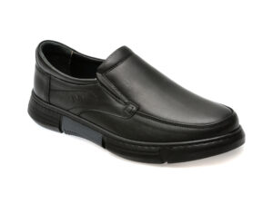 Mocasini OTTER negri, SH8001, din piele naturala