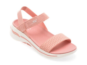 Sandale SKECHERS roz, GO WALK ARCH FIT SANDAL, din material textil