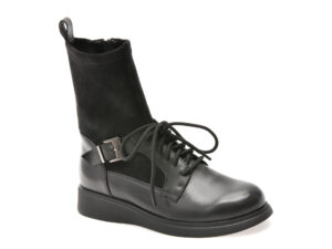 Ghete EPICA negre, 3F2379, din piele naturala