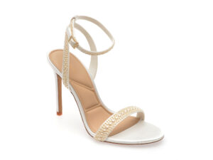 Sandale elegante ALDO albe, PERLEA 100, din material textil