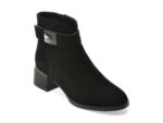 Ghete IMAGE negre, C619, din piele intoarsa
