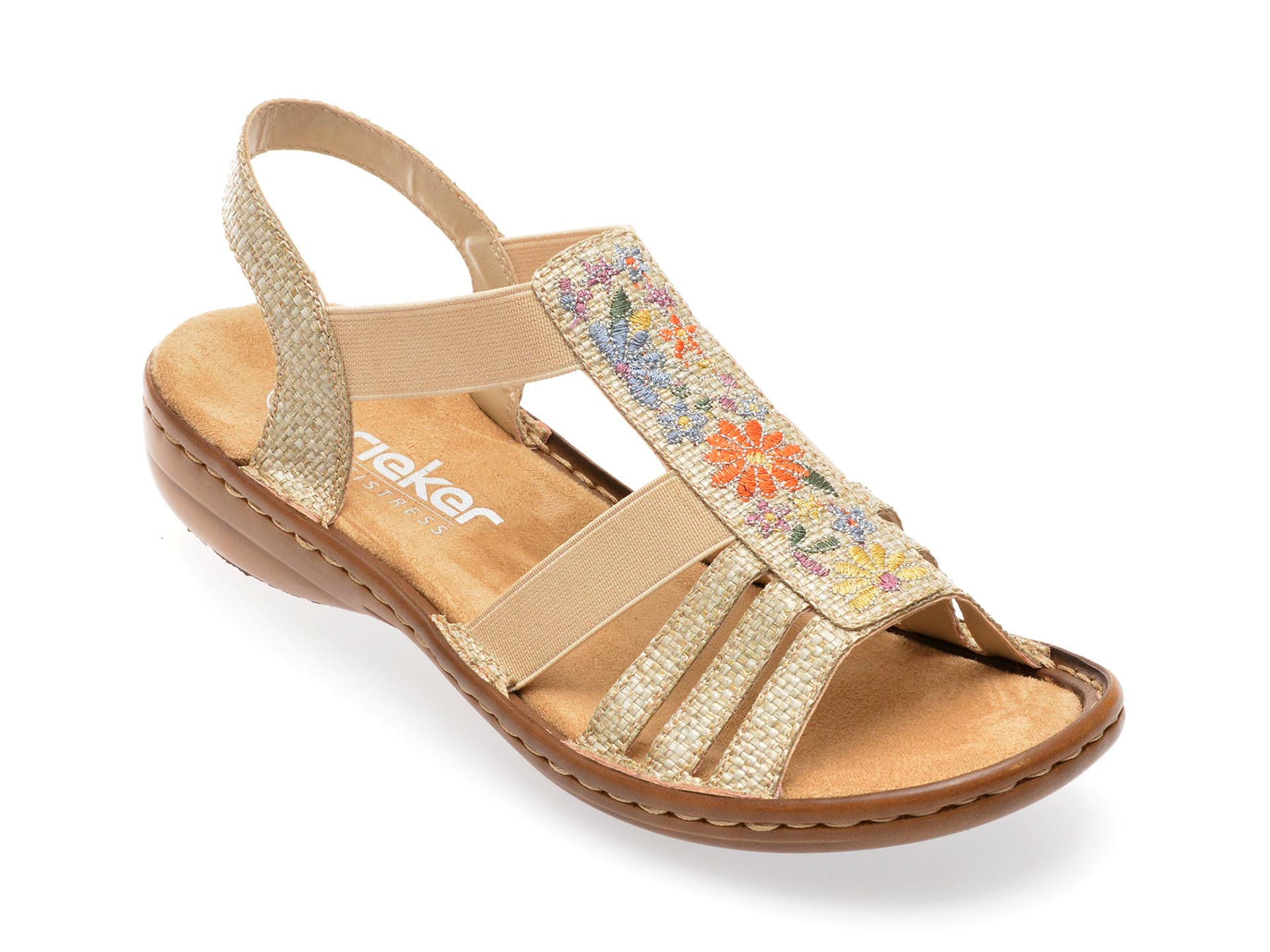 Sandale RIEKER bej, 60808, din piele ecologica