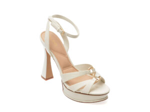 Sandale elegante ALDO albe, ELBALIA 121, din piele ecologica