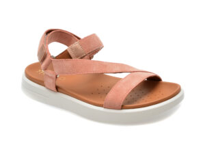 Sandale GEOX roz, D45PAB, din piele intoarsa