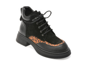 Ghete GRYXX negre, 322813, din piele intoarsa