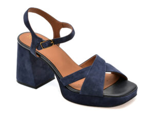 Sandale GEOX bleumarin, D45RHB, din piele intoarsa