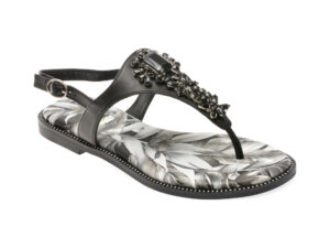 Sandale EPICA negre, W343, din piele naturala
