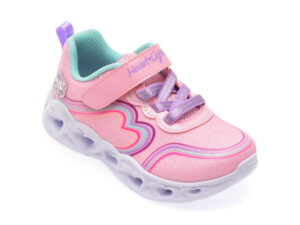 Pantofi sport SKECHERS roz, HEART LIGHTS, din material textil
