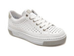 Pantofi RIEKER albi, L8849, din piele ecologica