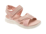 Sandale SKECHERS nude, FLEX APPEAL 4.0, din material textil