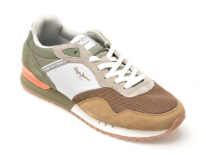 Pantofi sport PEPE JEANS maro, LONDON URBAN, din material textil