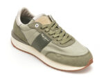 Pantofi sport PEPE JEANS kaki, BUSTER TAPE, din piele intoarsa