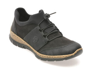 Pantofi RIEKER negri, N32X8, din piele ecologica