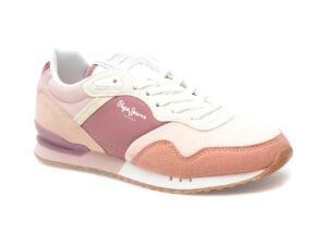 Pantofi sport PEPE JEANS roz, LONDON URBAN, din material textil