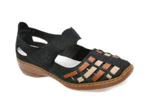 Pantofi RIEKER bleumarin, 41369, din piele naturala
